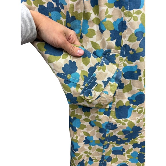 Old Navy Floral Trench Coat - Blue and Green - Picture 4 of 10